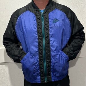 Rare Vintage NIKE Spell Out Swoosh Full Zip Windbreaker Track Jacket 90s Sz XL